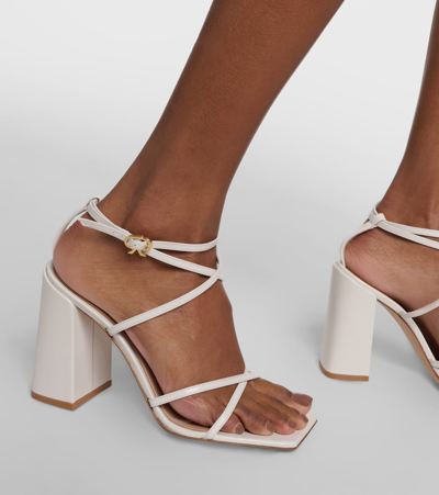 Shop Gianvito Rossi Leather Sandals In White