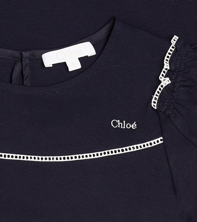 Chloé Cotton Jersey T-shirt In Blue