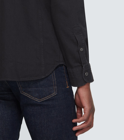 Shop Tom Ford Denim Shirt In Black