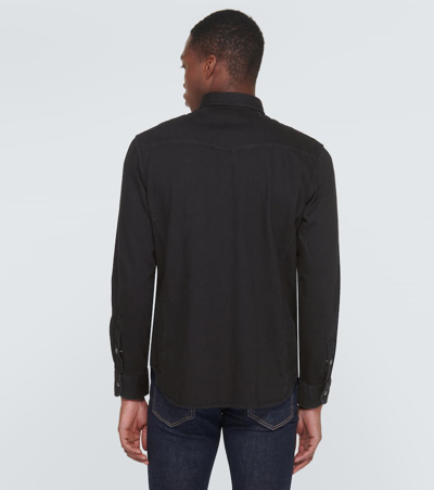 Shop Tom Ford Denim Shirt In Black