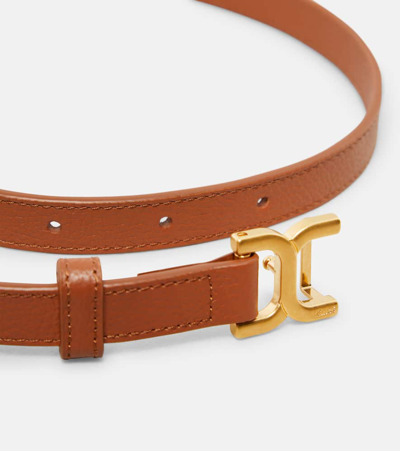Shop Chloé Marcie Leather Belt In Brown