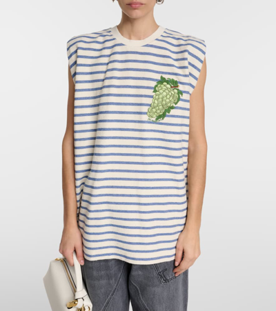 Shop Jw Anderson Striped Cotton Jersey Top In Multicoloured