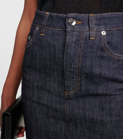 Dolce & Gabbana Denim Pencil Midi Skirt In Blue