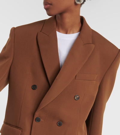 Wardrobe.nyc Double-breasted Virgin-wool Blazer In Brown