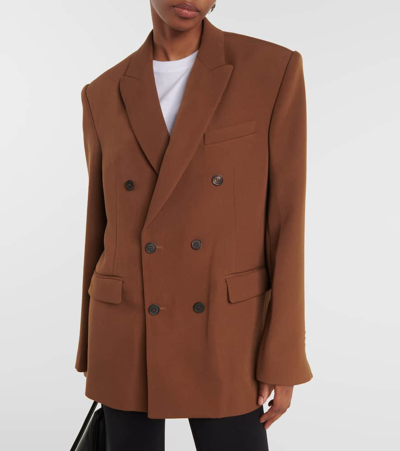 Wardrobe.nyc Double-breasted Virgin-wool Blazer In Brown