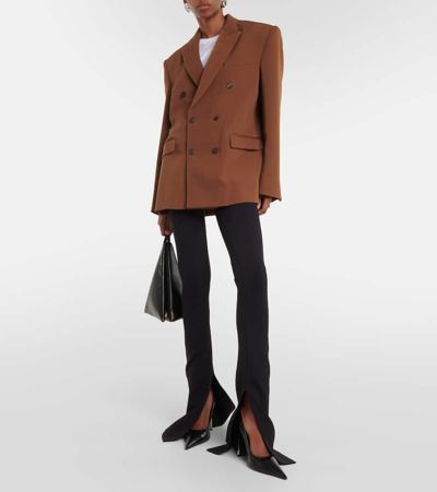 Wardrobe.nyc Double-breasted Virgin-wool Blazer In Brown