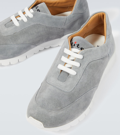 Shop Kiton Suede Sneakers In Grey