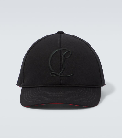 Christian Louboutin Mens Black Mooncrest Cotton-canvas Baseball Cap Xs In Black