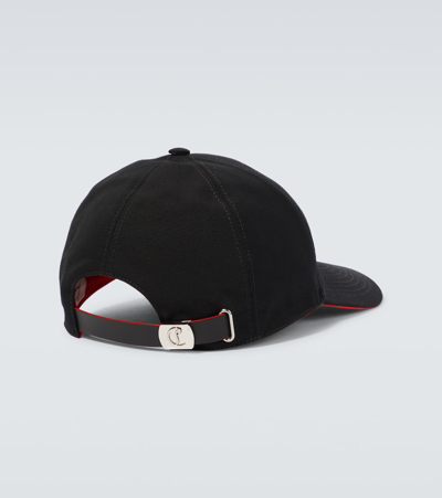 Christian Louboutin Mens Black Mooncrest Cotton-canvas Baseball Cap Xs In Black