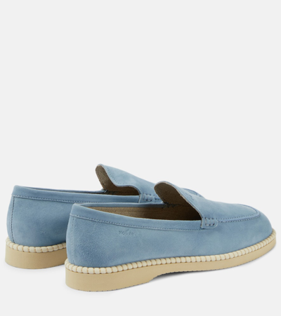 Shop Hogan H642 Suede Loafers In Blue