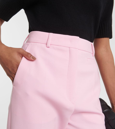 Sportmax Roagna Mid-rise Wool-blend Straight Pants In Pink