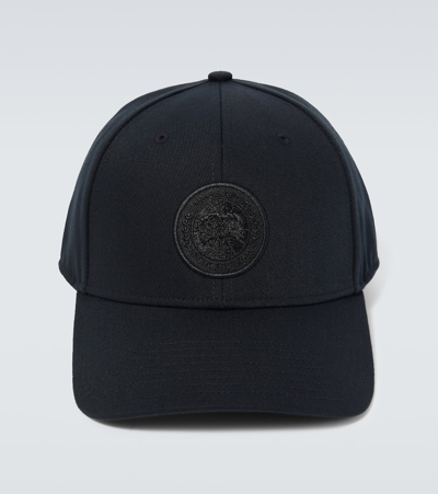 Shop Canada Goose Logo Baseball Cap In Black