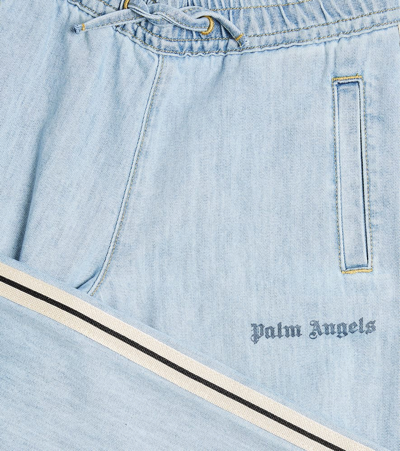 Shop Palm Angels Striped Straight Jeans In Blue