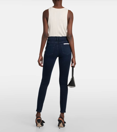 Shop Frame Le High Skinny Jeans In Blue