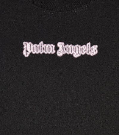 Shop Palm Angels Logo Cotton Jersey T-shirt In Black