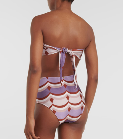 Shop Adriana Degreas Vintage Waves Printed Bikini In Multicoloured