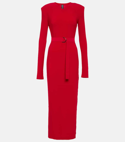 Shop Norma Kamali Jersey Maxi Dress In Red