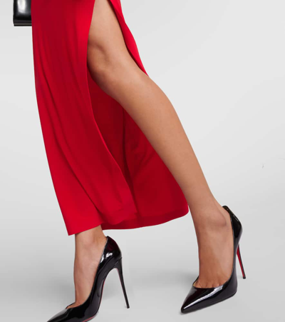 Shop Norma Kamali Jersey Maxi Dress In Red