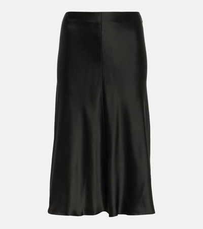Shop Stella Mccartney Satin Slip Skirt In Black