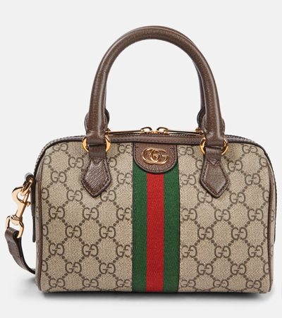 Shop Gucci Ophidia Mini Gg Canvas Tote Bag In Beige