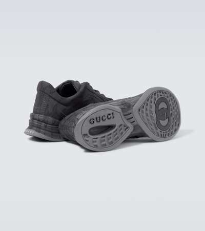 Shop Gucci Run Leather Sneakers In Beige