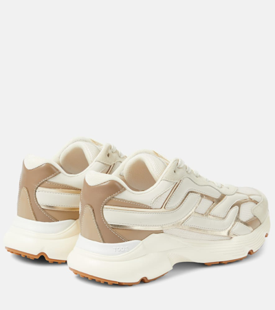 Shop Tod's Sport Run Leather Sneakers In White