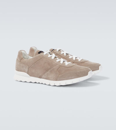 Kiton Suede Sneakers In Beige