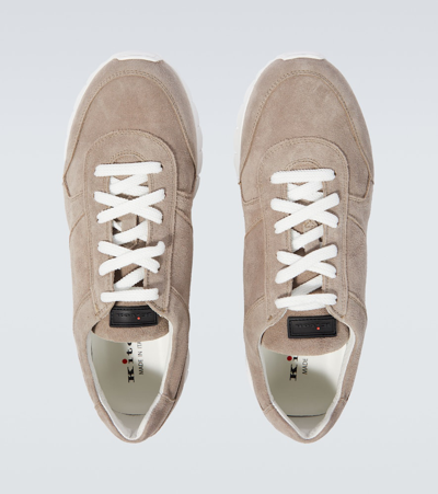 Kiton Suede Sneakers In Beige