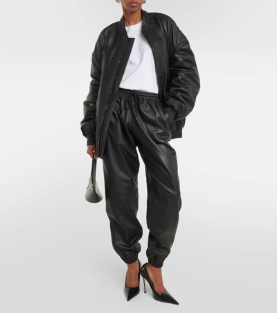 Shop Wardrobe.nyc Wardrobe. Nyc Leather Sweatpants In Black