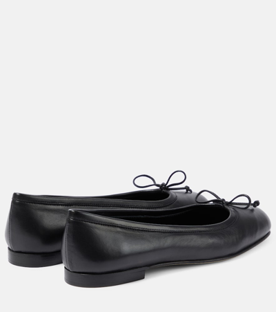 Manolo Blahnik Veralli Leather Ballet Flats In Black