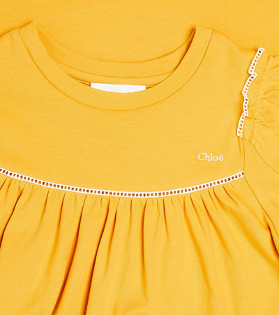 Chloé Ruffled Cotton Dress In Yellow