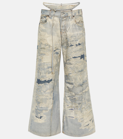 Shop Acne Studios Repair Mid-rise Wide-leg Jeans In Blue