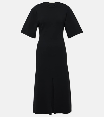 Shop Stella Mccartney Ruffled Midi Dress In Black