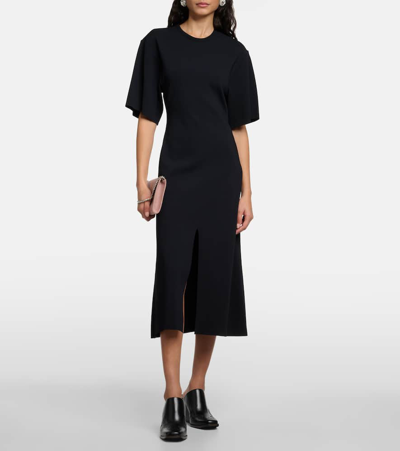 Shop Stella Mccartney Ruffled Midi Dress In Black