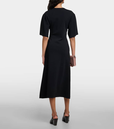 Stella Mccartney Ruffled Midi Dress In Black