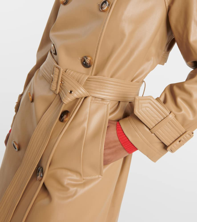 Shop Veronica Beard Conneley Faux Leather Trench Coat In Beige