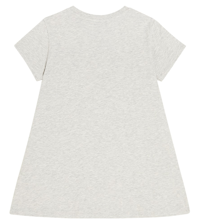 Shop Kenzo Printed Cotton Jersey T-shirt Dress In Grey