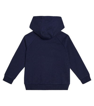 Shop Kenzo Printed Cotton Jersey Hoodie In Blue
