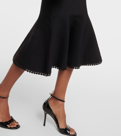 Shop Victoria Beckham Vb Body Scalloped Midi Skirt In Black