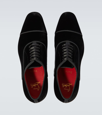 Christian Louboutin Greggyrocks Velvet Oxford Shoes In Black