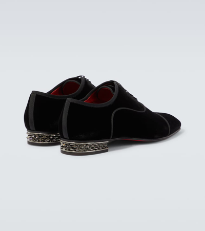 Christian Louboutin Greggyrocks Velvet Oxford Shoes In Black