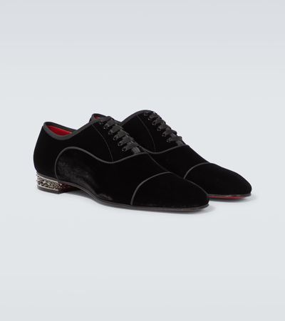 Christian Louboutin Greggyrocks Velvet Oxford Shoes In Black