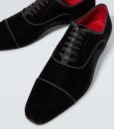 Christian Louboutin Greggyrocks Velvet Oxford Shoes In Black