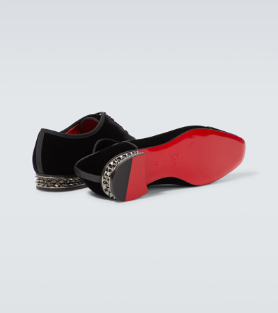 Christian Louboutin Greggyrocks Velvet Oxford Shoes In Black