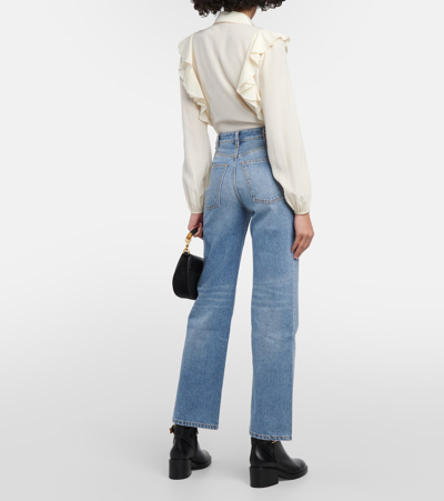 Shop Chloé High-rise Straight Jeans In Blue