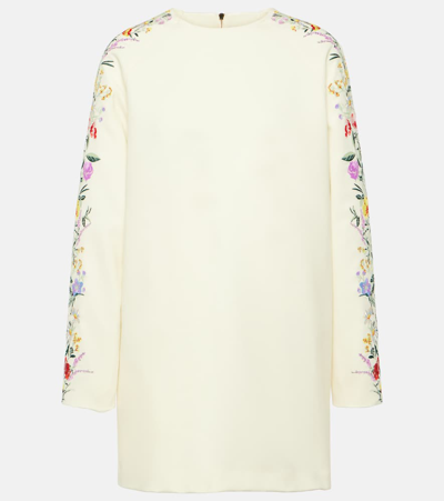 Shop Max Mara Leva Floral Wool-blend Minidress In Multicoloured