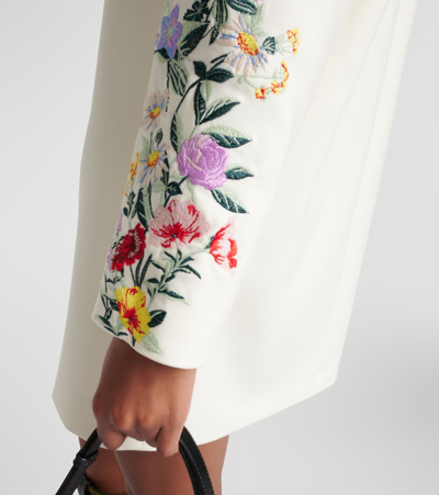 Shop Max Mara Leva Floral Wool-blend Minidress In Multicoloured