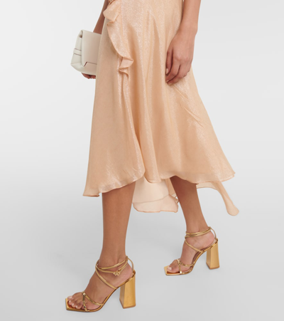 Shop Victoria Beckham Bias Cami Lurex® Twill Slip Dress In Pink