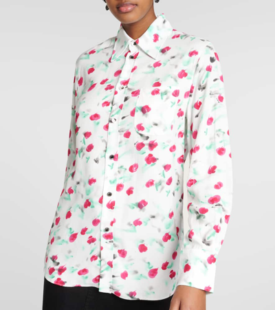 Marni Floral Print Viscose Shirt In Multicoloured