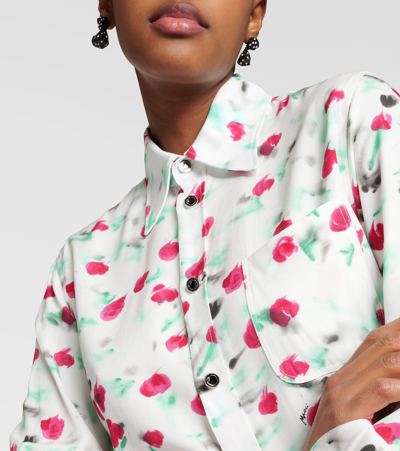 Marni Floral Print Viscose Shirt In Multicoloured